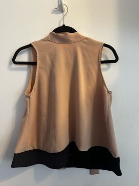 Zara Sleeveless Blush and Black Back-Detail Blouse